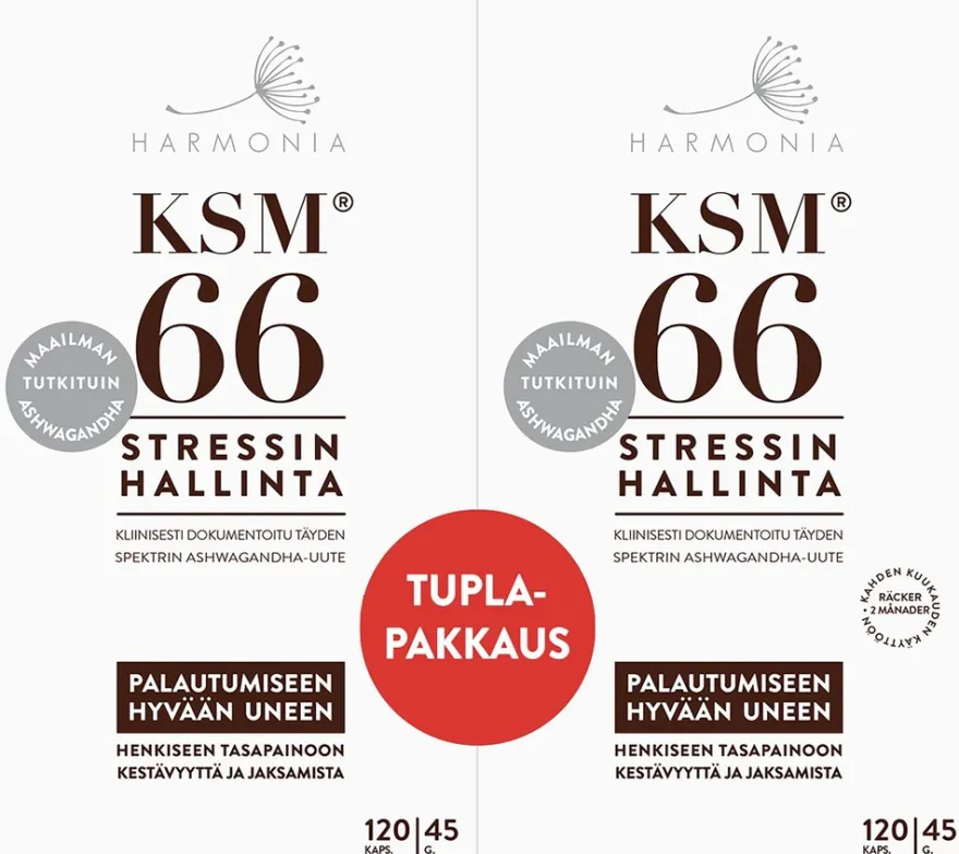 Harmonia KSM66 ravintolisä tuplapakkaus 2x120 kaps.