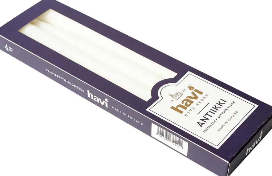 Havi 4kpl/28cm valkoinen antiikkikynttilä 8 h