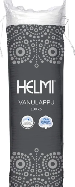 Helmi pyöreä vanulappu 100 kpl