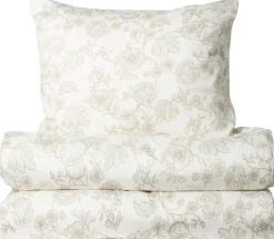 Åhléns Home Elise satiinipussilakanasetti 150x210+50x60 cm beige kukallinen