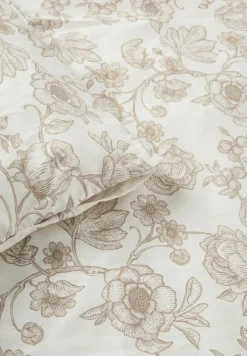 Åhléns Home Elise satiinipussilakanasetti 150x210+50x60 cm beige kukallinen