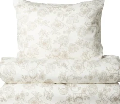 Åhléns Home Elise satiinipussilakanasetti 150x210+50x60 cm beige kukallinen