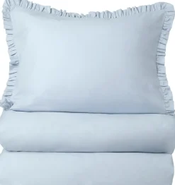 Åhléns Home Frill pussilakanasetti 150x210+50x60 cm vaaleansininen