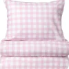 Åhléns Home Gingham pussilakanasetti 150x210+50x60 cm vaaleanpunainen