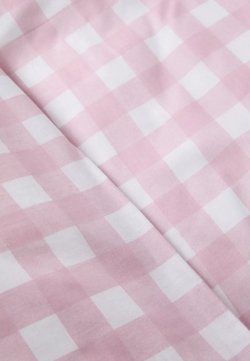 Åhléns Home Gingham pussilakanasetti 150x210+50x60 cm vaaleanpunainen