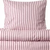Åhléns Home Nora raidallinen pussilakanasetti 150x210+50x60 cm pinkki/burgundi