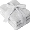 Åhléns Home Stella pyyhesetti 4 kpl 30x30cm vaaleanharmaa