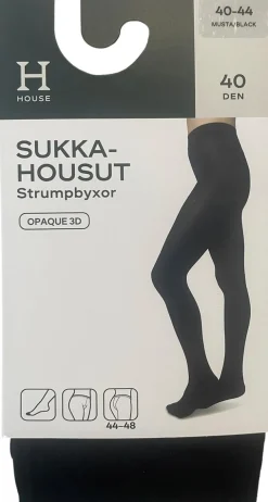 House naisten sukkahousut Opaque 3D 40 den musta, koko 44-48