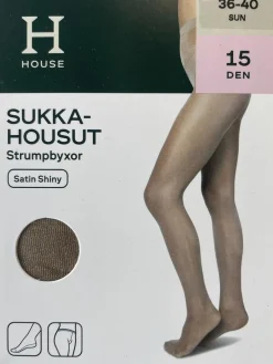 House sukkahousut Satin Shiny 15 den Camel, koko 44-48