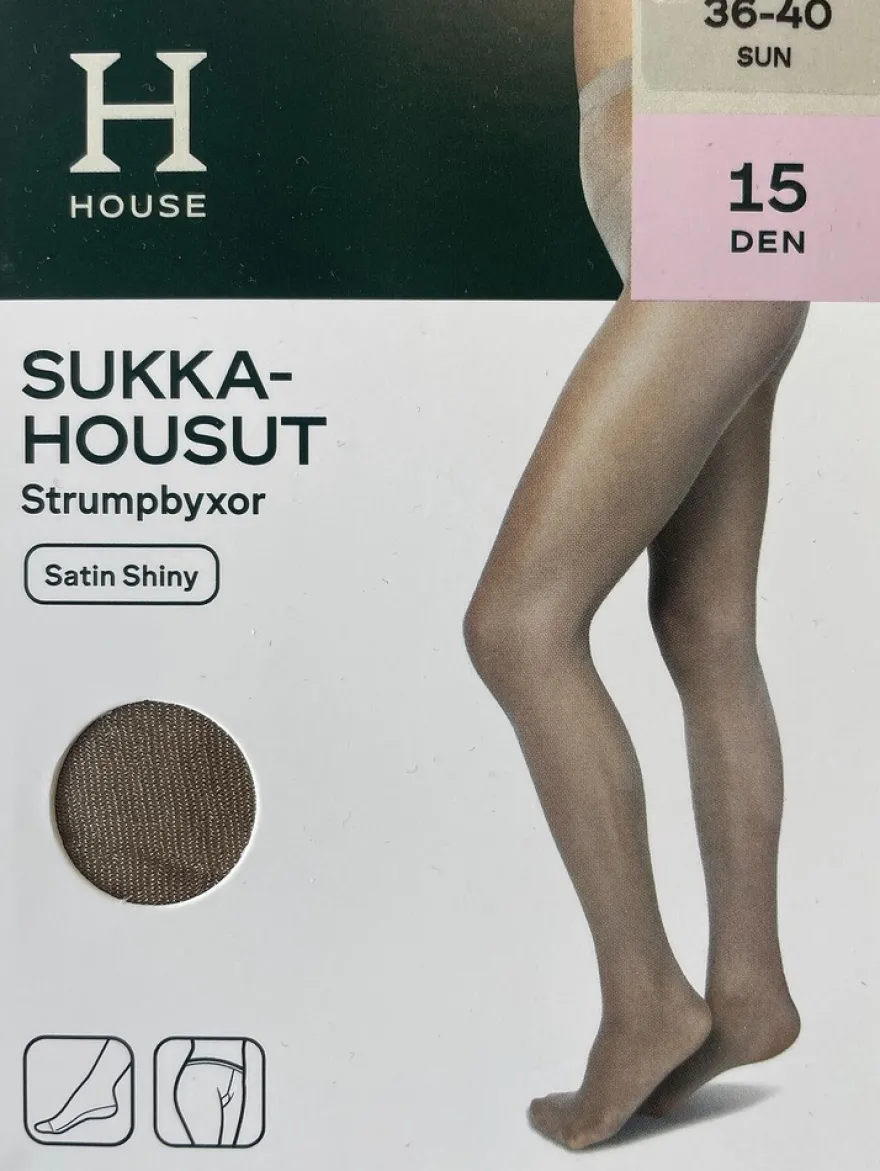 House sukkahousut Satin Shiny 15 den Camel, koko 44-48