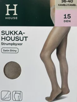 House sukkahousut Satin Shiny 15 den Camel, koko 44-48