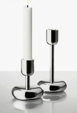 Iittala Nappula kynttilänjalka 183mm teräs