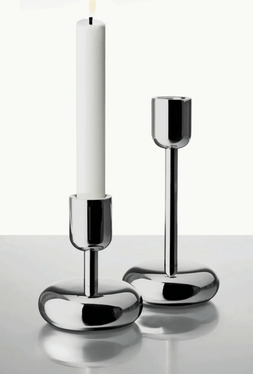 Iittala Nappula kynttilänjalka 107mm teräs