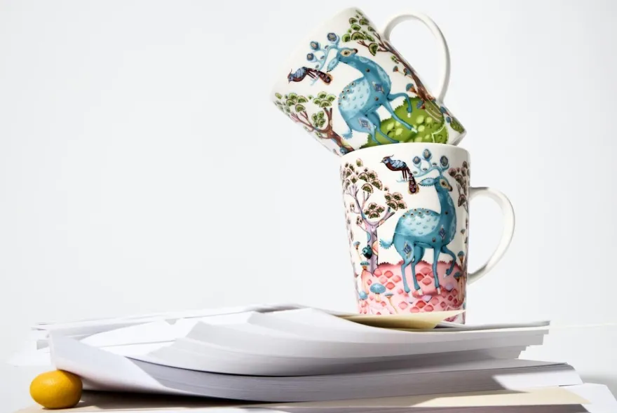 Iittala Satumetsä keväänvihreä-taivaansininen 0,4L muki