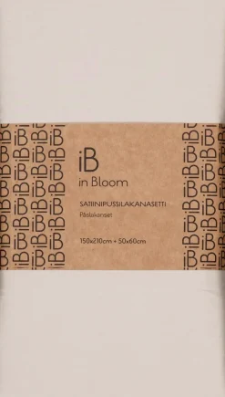 in Bloom satiinipussilakanasetti 150x210+50x60cm beige