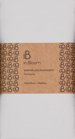 in Bloom satiinipussilakanasetti 150x210+50x60cm harmaa