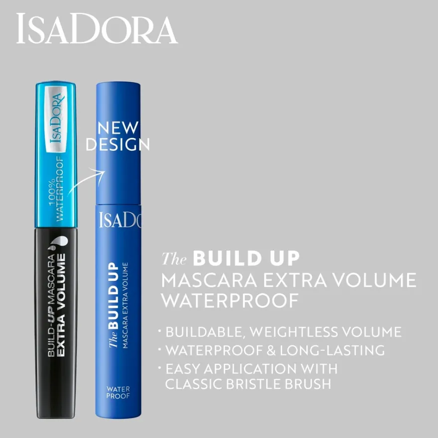 Isadora The Build Up Mascara Extra Volume Waterproof 01 Black 10 ml