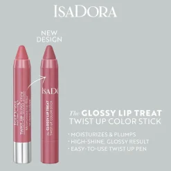 Isadora The Glossy Lip Treat Twist Up Color Stick huulipunakynä 03 Beige Rose 3,3 g