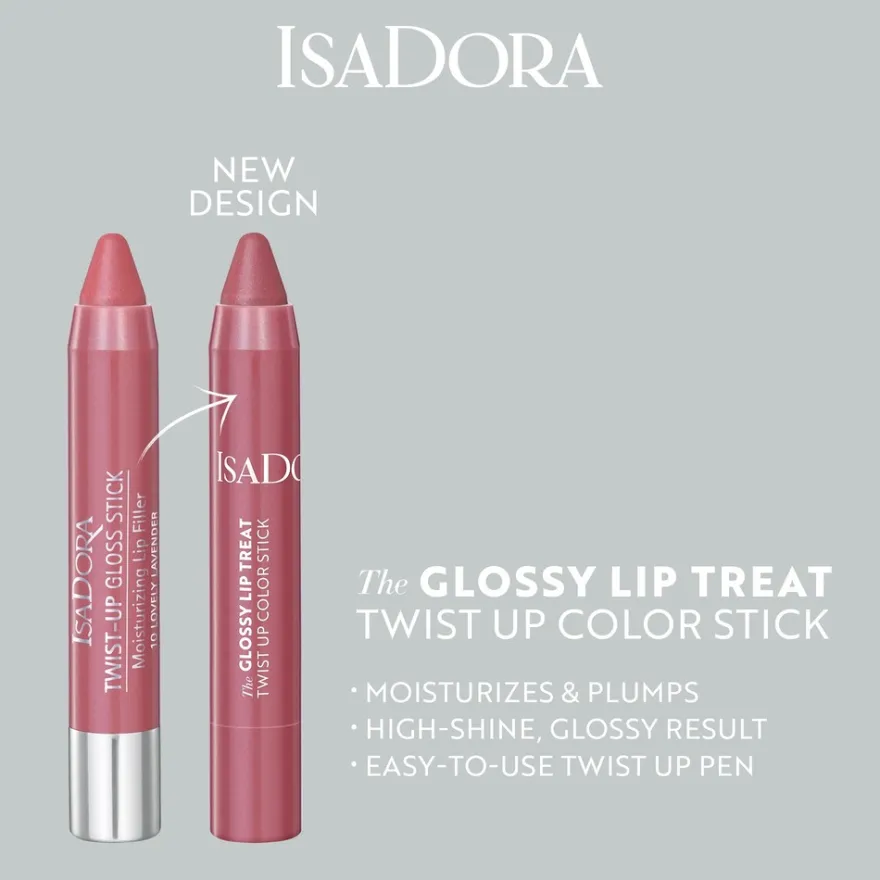 Isadora The Glossy Lip Treat Twist Up Color Stick huulipunakynä 03 Beige Rose 3,3 g