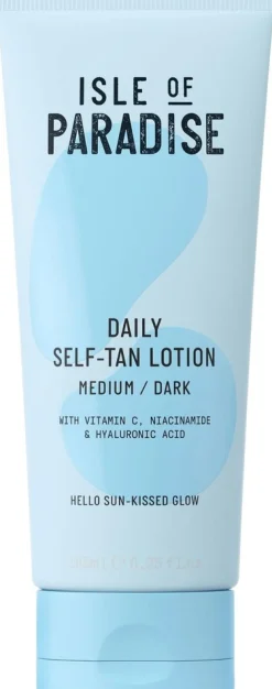 Isle of Paradise Daily Self-Tan Lotion Medium/Dark -asteittain ruskettava vartalovoide 185ml