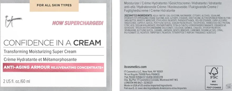 IT Cosmetics Confidence in a Cream Supercharged päivävoide 60 ml