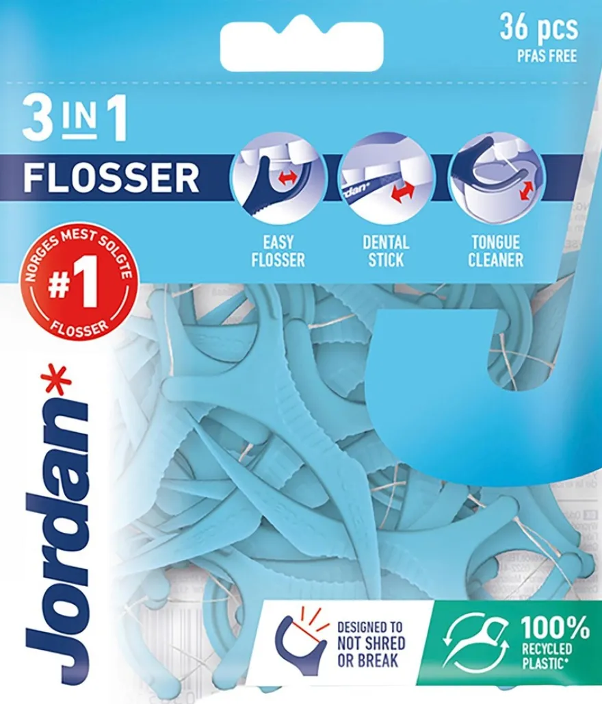 Jordan 3-in-1 Flosser hammaslankain 36kpl