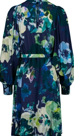 Kaiko Blue Anemone Puff Dress kuosimekko