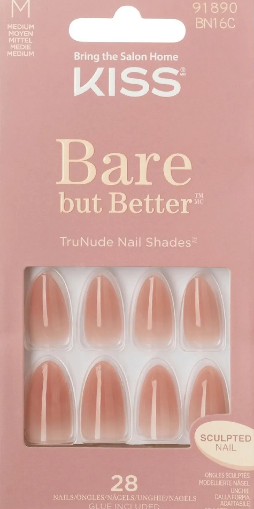 Kiss Bare but Better kynnet Fairest Nude 28kpl