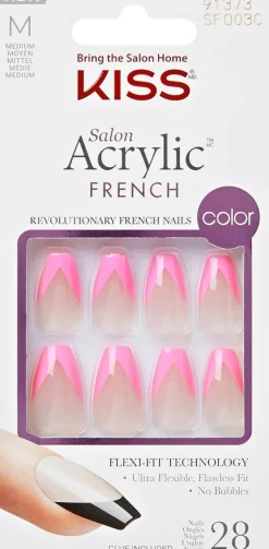 Kiss Salon Acrylic French kynnet - Pink French 28 kpl