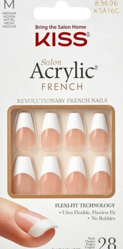 Kiss Salon Acrylic French kynnet Je T'aime 28 kpl