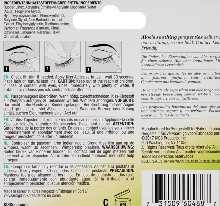 Kiss Strip Lash Glue ripsiliima kirkas 7g
