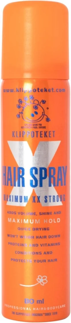 Klippoteket Maximum XX Stong minihairspray minihiuskiinne 80 ml