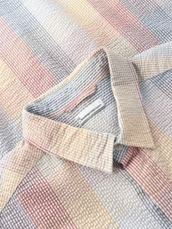 Knowledge cotton apparel Loose fit ss seersucker checkered lyhythihainen kauluspaita