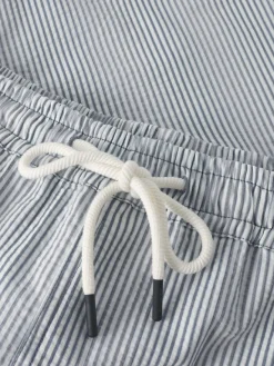 Knowledge cotton apparel Mid-thigh stripe seersucker shortsit