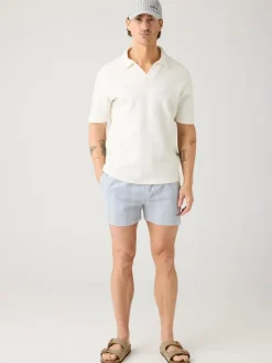 Knowledge cotton apparel Mid-thigh stripe seersucker shortsit