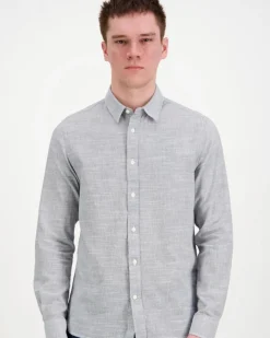Knowledge cotton apparel Organic Cotton Striped Shirt kauluspaita