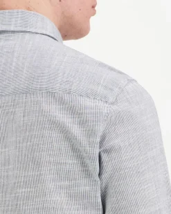 Knowledge cotton apparel Organic Cotton Striped Shirt kauluspaita