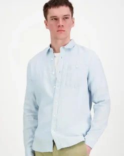 Knowledge cotton apparel Regular linen shirt kauluspaita
