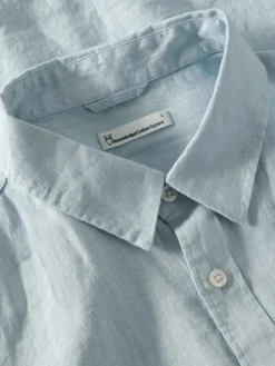 Knowledge cotton apparel Regular linen shirt kauluspaita