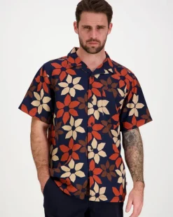 Knowledge cotton apparel tencel kauluspaita Wave relaxed