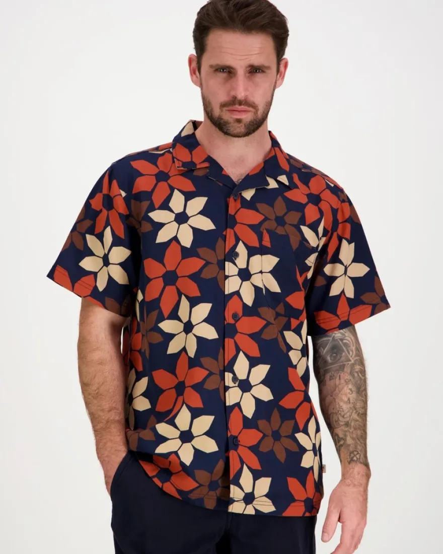 Knowledge cotton apparel tencel kauluspaita Wave relaxed