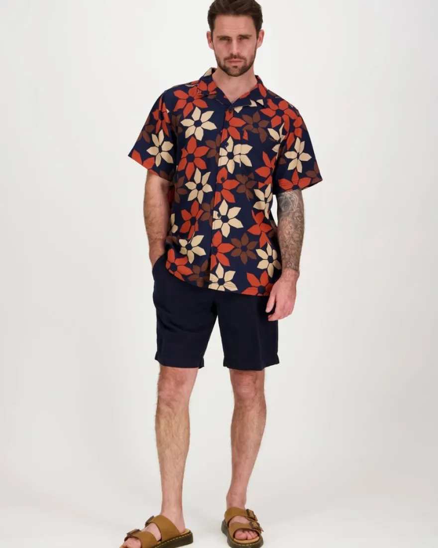 Knowledge cotton apparel tencel kauluspaita Wave relaxed