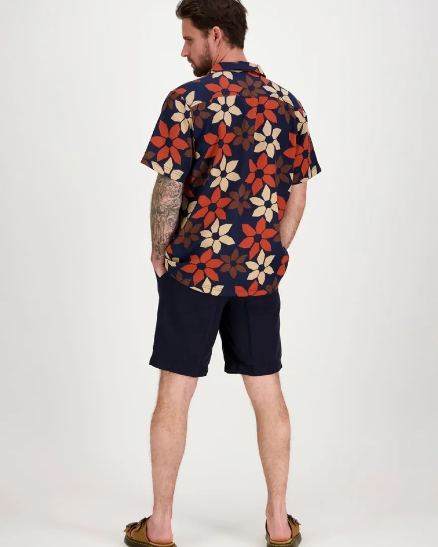 Knowledge cotton apparel tencel kauluspaita Wave relaxed