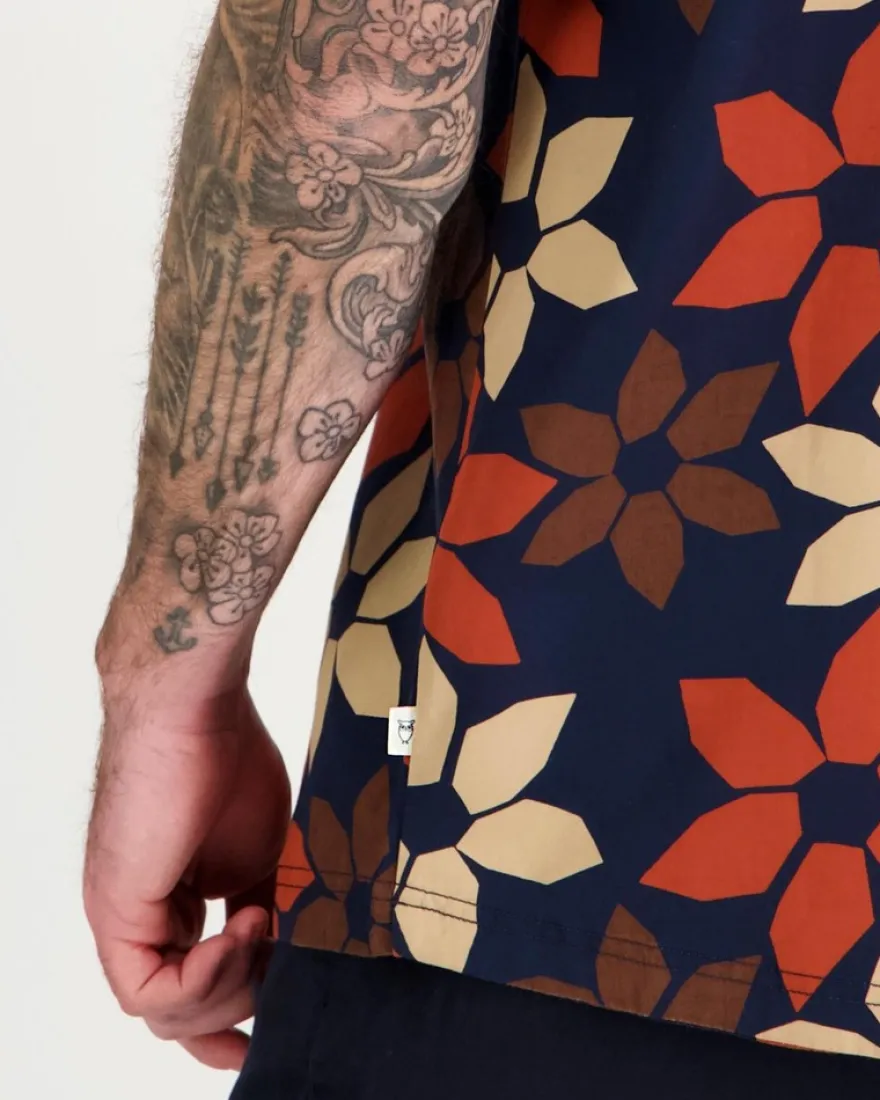 Knowledge cotton apparel tencel kauluspaita Wave relaxed