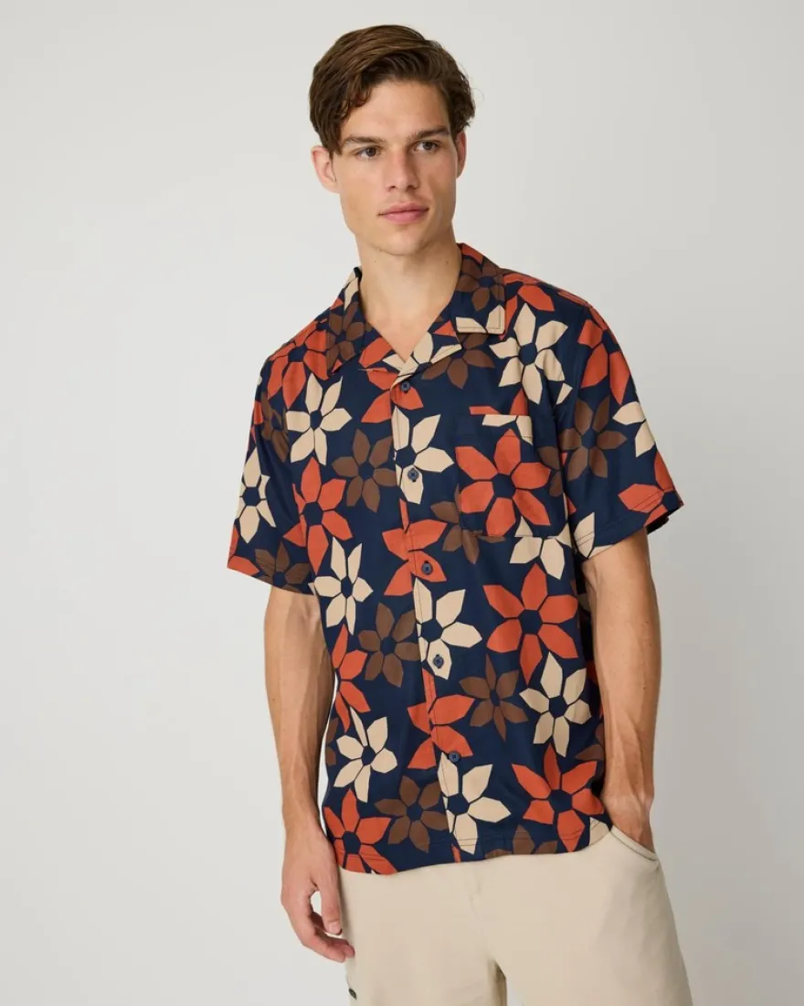 Knowledge cotton apparel tencel kauluspaita Wave relaxed