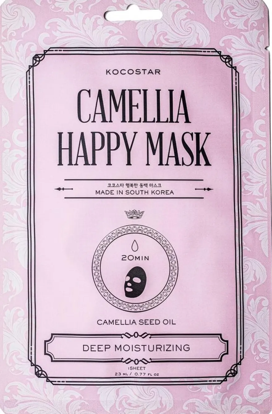 KOCOSTAR Camellia Happy Mask kosteuttava kangasnaamio 1 kpl