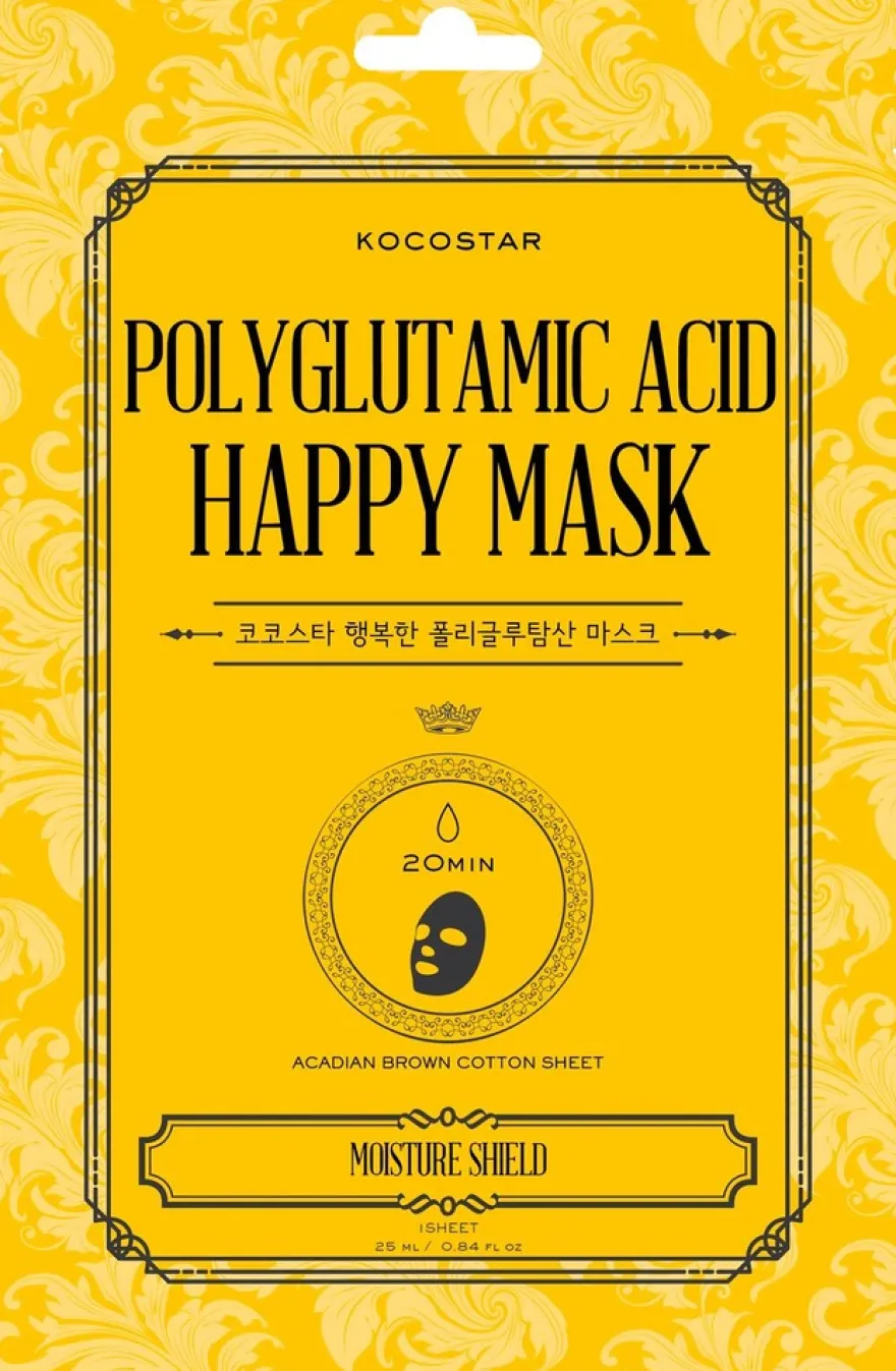 KOCOSTAR Polyglutamic Acid Happy Mask kangasnaamio 1 kpl