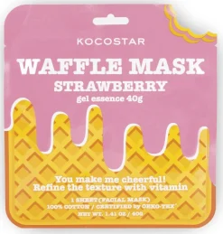 KOCOSTAR Waffle Mask Strawberry puhdistava kangasnaamio 1kpl