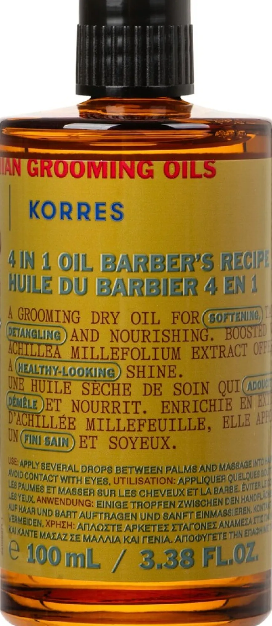 KORRES Athenian Grooming Barber's 4in1 Oil Recipe kuivaöljy 100ml