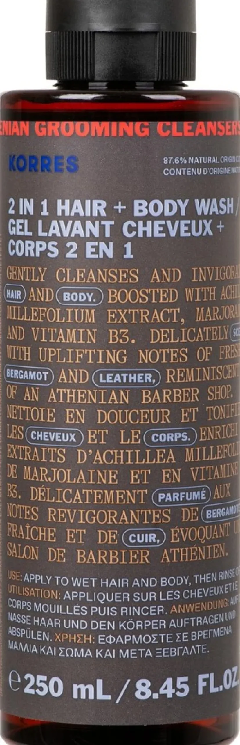 KORRES Athenian Grooming 2in1 shampoo ja suihkugeeli 250ml